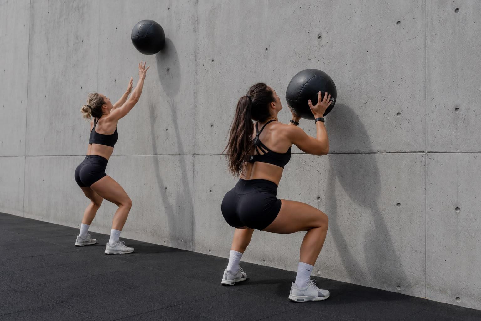 Wallball: lanzamiento de balón medicinal a pared en Isla Race